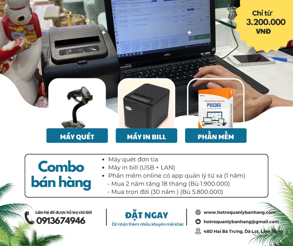 Combo phần mềm pos 365 dành cho cửa hàng bán lẻ