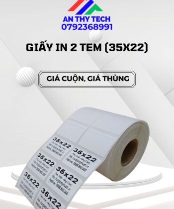 Giấy In Tem Mã Vạch Nhiệt 2 Tem 35x22 - Giao Tận Nơi Đà Lạt