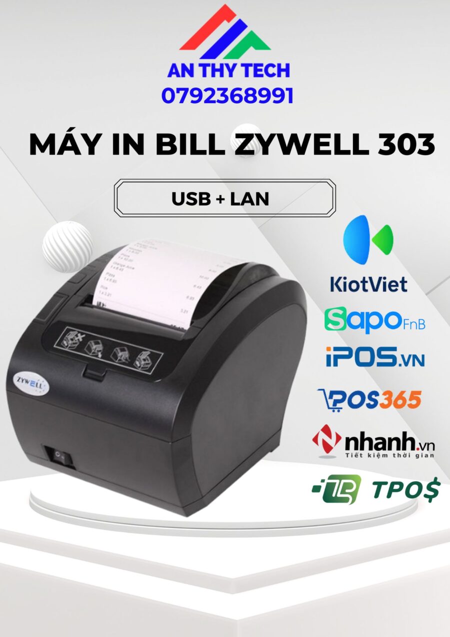 Máy in bill Zywell 303 - Giao Tận Nơi tại Đà Lạt