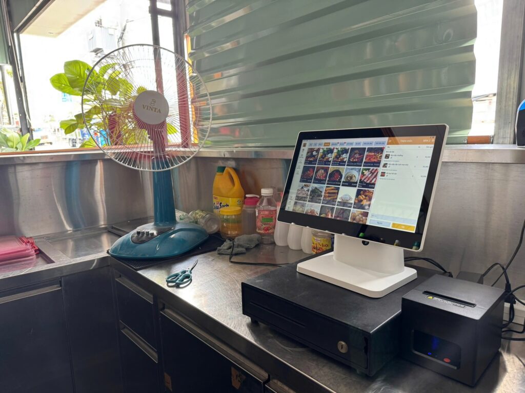 Combo máy tính tiền phần mềm quản lý cho khách hàng cà phê